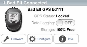 Using Special Features of the Bad Elf Utility App (Cygnus Pro Wireless only) The first time you connect your Bad Elf device with an ipad, iphone, or ipod Touch, you may be prompted to download the
