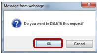 Click the X icon to close the document. When you are done using this print request, delete it from the printing queue.