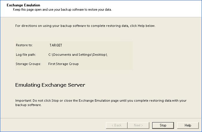 Chapter 9: Using the Emulation Method with EMC NetWorker Figure 9-7: Exchange Emulation Page 10. If not already installed, install EMC NetWorker 7.