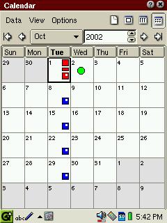00.Cover.book Page 13 Monday, January 21, 2002 5:47 PM Calendar 13 Event indication Tap to display the detailed contents of the event.