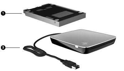 Mass storage devices Item Description Spare part number (1) Hard drive (includes hard drive bracket and Mylar cover) 500-GB, 7200-rpm 584381-001 320-GB, 7200-rpm 584380-001 250-GB, 7200-rpm