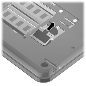 3. Pull the WLAN module away from the slot at an angle and remove it.