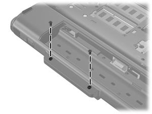 2. Remove the two Phillips PM2.0 4.0 screws that secure the display hinge cover to the computer. 3. Turn the computer display-side up, with the rear panel toward you.