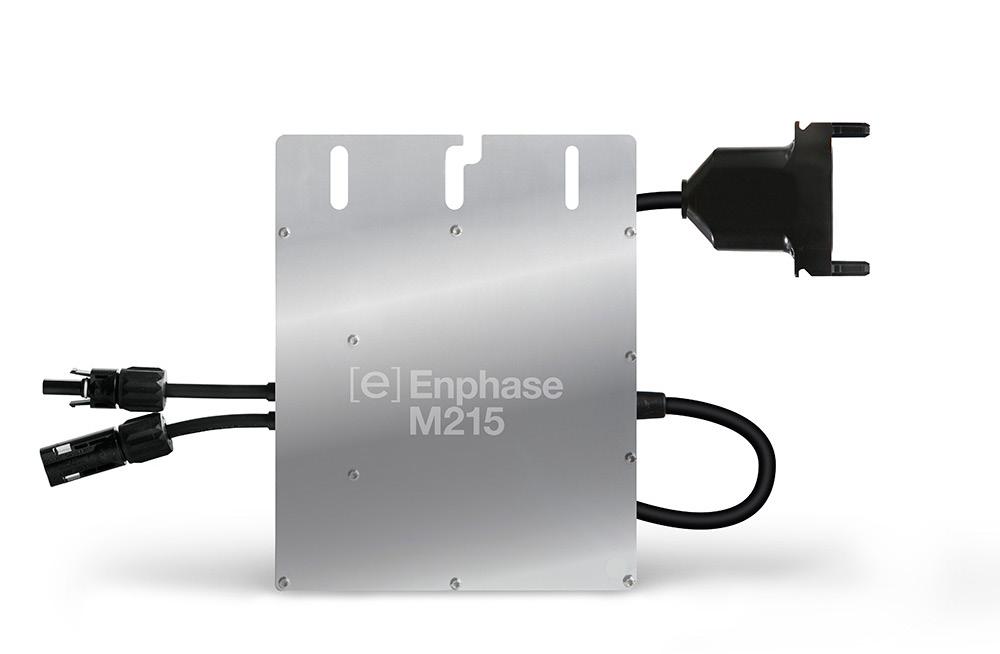 Enphase Microinverters Enphase M215 The Enphase M215 Microinverter with integrated ground delivers increased energy harvest and reduces design and installation complexity with its all-ac approach.