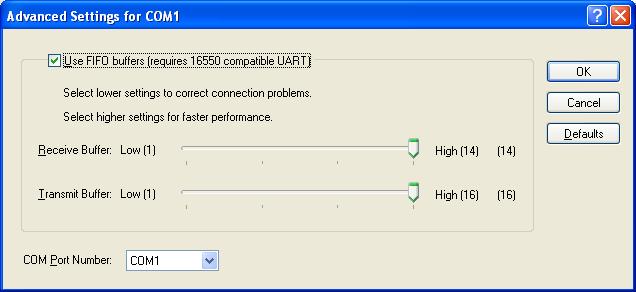 from COM1 to COM12. Then press OK twice and exit out of the Device Manager and exit out of the Control Panel.