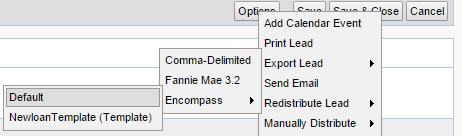 When you select an Encompass Template, a pop-up will display in the middle of