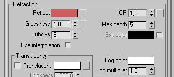 21. Fog multiplier Change the fog multiplier to 0.05 and render again. The fog effect is much weaker now, letting more light pass through, resulting in a lighter material.