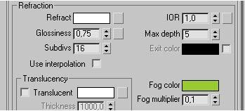 Glossiness + IOR=1.0 + fog Adjust the glossiness to 0.