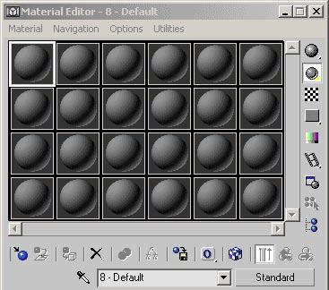 3. Open the material editor Open the material editor by pressing m on the keyboard. 4. Load a V-Ray material Press the standard button in the material editor and select VRayMtl from the list.