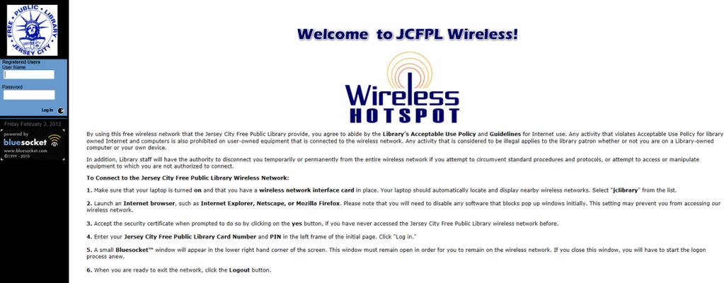 Launch a web browser to login to the Wireless Network.