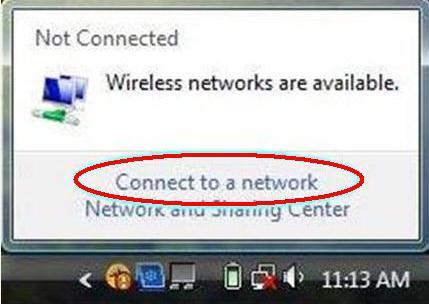 Windows Vista To set up your Windows Vista laptop to access JCFPL Wireless network: 1. Double-click the Wireless icon. 2. The Wireless networks are available window displays. 3.