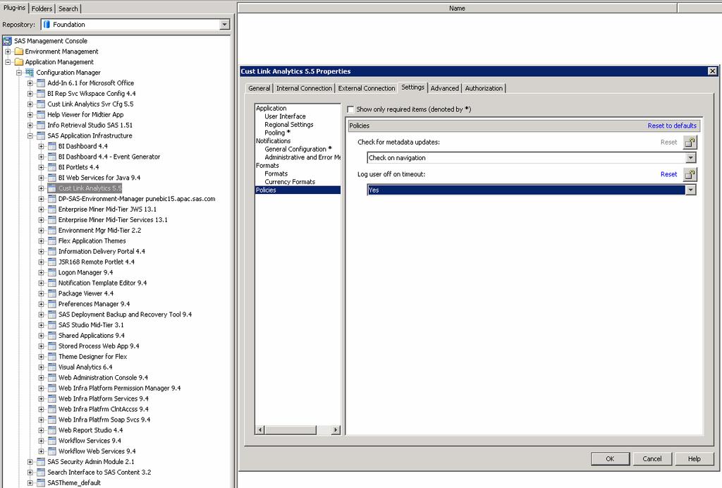 Using the Lockdown Path List 51 To change the policy setting: 1 Open SAS Management Console and connect to an appropriate profile.