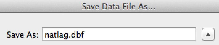 Upon completion of the file save process, the new data file is included