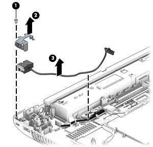 5. Remove the RJ-45 (network) cable (3).