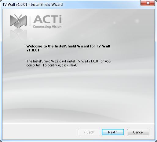 Install TV Wall Server Program Execute the install