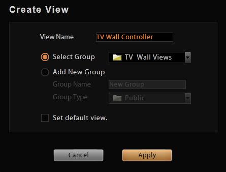 Step Four: Create a View to Display TV Wall Controller The views arrangement of each TV Wall station is manipulated by TV Wall Controller.
