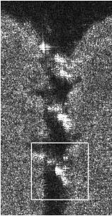 Fig. 6 ATR result in the enlarged SAR image Referring to Fig. 4(b), the algorithm fails to detect another airplane of same type.