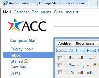 2. Right above the ACC logo, click on the Calendar link.