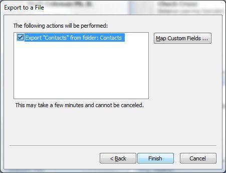 Exporting Contacts from Microsoft Outlook
