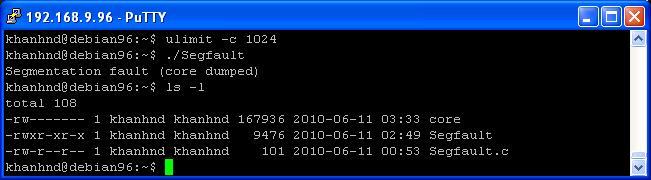 core dump file and gdb (2 of 5) Enable core dump, limit to 1024
