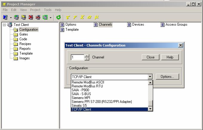 Between Configuration folder elements select Channels.