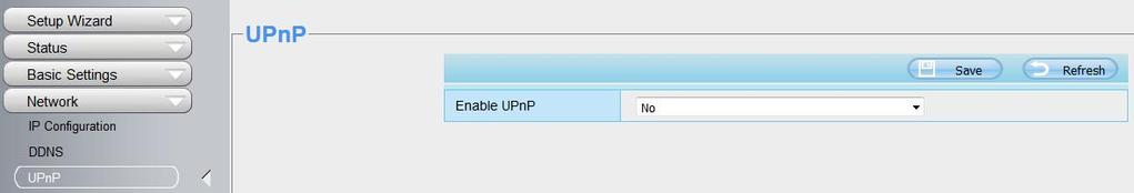 4.4.3 UPnP The default UPnP status is closed. You can enable UPnP, then the camera's software will be configured for port forwarding.