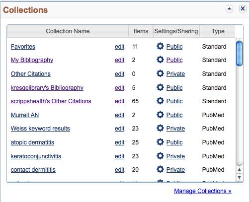 The citations can be saved in a new collection or added to an existing