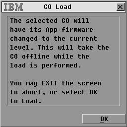 Chapter 3: Using the OSCAR Interface 43 Figure 3.19: Firmware warning dialog box 6. Read the warning and click OK in the CO Load window to continue to load firmware.