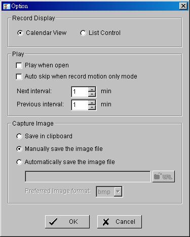2. Playback 2.13 Setting 2.13.1 Record Display Calendar View: Make the record display windows as calendar view.