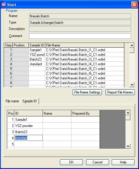 IF RUNNING A SAMPLE (CHANGER) BATCH 1. Go to the menu Measure > Program. 2. An Open Program window will appear a. Select Sample (changer) batch in the List programs of type: drop-down b.