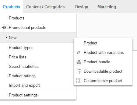 Step 2 Select which type of product you want to add. Product: A simple, individual product.