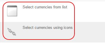 Step 4 In Topic area, select the link Country and currency selection.