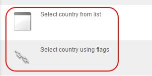 Step 4 On the right, select the option Select country from list or Select country using flags and select Insert.