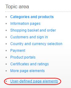 Step 4 Click User-defined page elements.