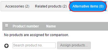 Step 2 The table shows an overview of all products in your online shop. Select the product you want to edit. Step 3 Click Cross-selling from the buttons at the top of the page.