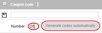 Step 4 On this page you can generate the coupon codes.