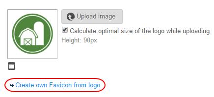 Step 2 If you haven't yet uploaded a logo scroll down the page and select Upload image to upload your logo. Step 3 Click the link Create new favicon from logo.