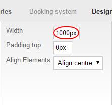 Step 2 Enter the width you want into the Width box. This should be a number of px or %. By entering the width in px (pixels) you can define the exact width of your website.