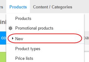 Products Adding a new product In the Administration area in the main menu,