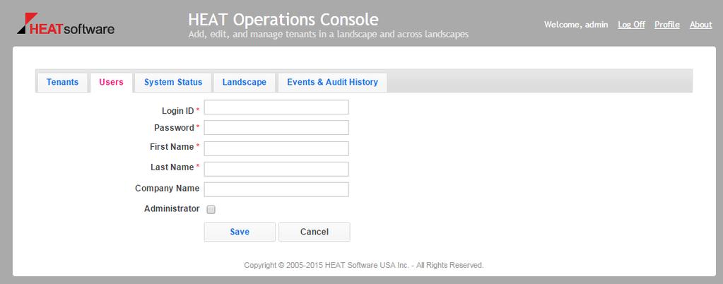 Adding a New Operations Console User Only administrators can add new users.