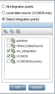 Select the Select integration points option, and then select both UCMDB