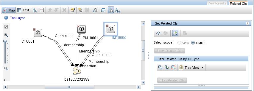 Chapter 2: Integration Setup 7. Click Show Related CIs. The CI s related SM tickets and UCMDB CIs are displayed. 8.