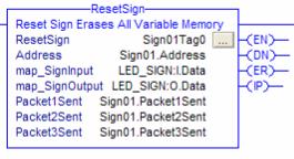 Ethernet/IP EDV111 Series LED Signs - AOI 7.2 Reset Sign AOI Instruction used to clean all variable data previously stored in sign.