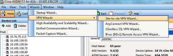 Site-to-site VPN Wizard once the