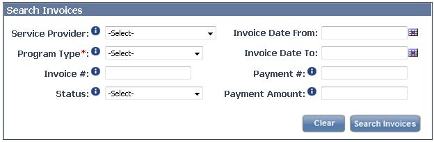 Searching, Viewing and Sorting The My Orders and My Invoices/Payments screens have Search sections.