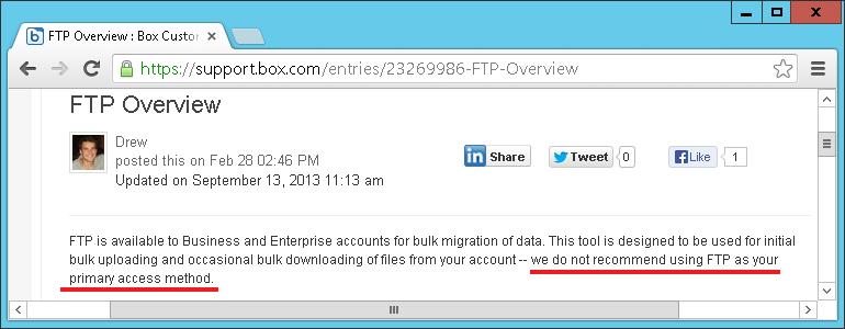FTP is not supported for personal accounts; for business and enterprise accounts, it seems to be supported only for initial bulk data uploading.