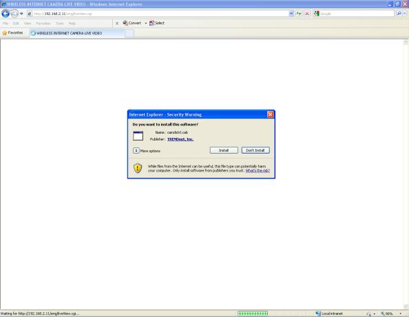 Accept the add-on and click the Install button. Click the ActiveX pop-up to install it.