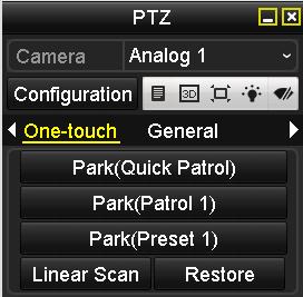 auto-cycle button Speed of PTZ movement Zoom+, Focus+, Iris+ Light on/off Zoom-, Focus-, Iris- Wiper on/off