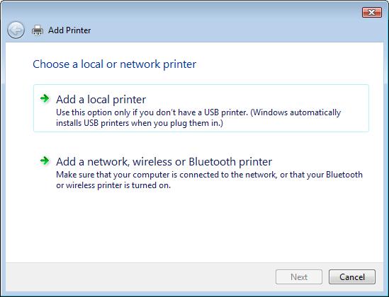 In Windows 7, click [Add a  [Add Printer