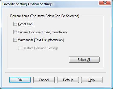 2 Recalling settings Open the [Printing Preferences] page of the fax driver, and select the name of settings to be recalled from the [Favorite Setting] drop-down list.